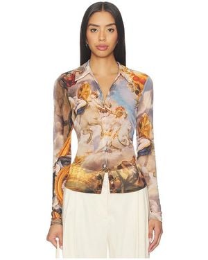 Alice + Olivia Jade Mesh Top - Multicolor