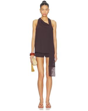 Amanda Uprichard X Revolve Sonya Top With Fringe - Brown