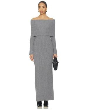 Theory Over The Shoulder Rib Dress - Gray