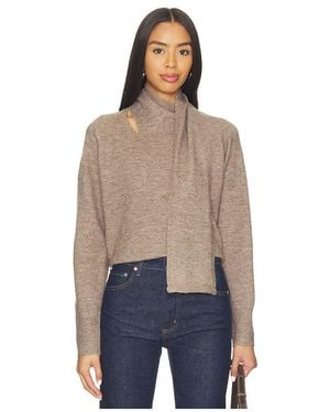 Line & Dot Pullover Mit Wasserfallkragen Billie - Blau