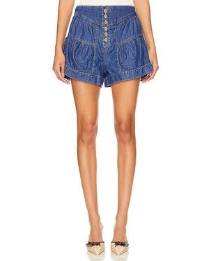 Free People X We The Free Fleur Denim Short In True Blue - ブルー