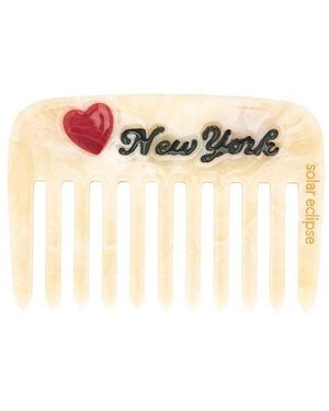 Solar Eclipse Hand-Painted I Love New York Pocket Hair Comb En Color Beauty: Multi Talla - Multicolor