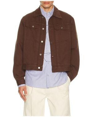 LE17SEPTEMBRE Denim Trucker Jacket - Brown