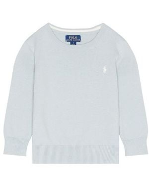 Polo Ralph Lauren Long Sleeve Cotton Cable Knit Crewneck Jumper - White