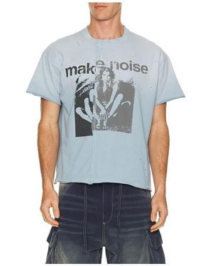 Jaded London Make Noise Spliced Frayed T-Shirt - Blue