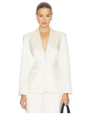 Cinq À Sept Georgia Satin Stripe Cheyenne Blazer - White