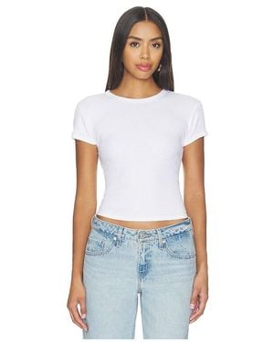 PERFECTWHITETEE Maci Recycled Cotton Rib Crew Neck Tee - White