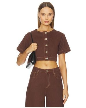 SNDY'S Tilla Denim Top - Brown