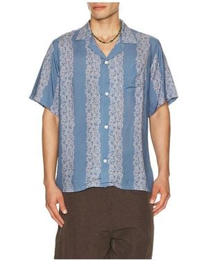 Bather Coral Fiesta Printed Camp Shirt - Blue