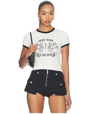 Markgong Fun Ride Printed T-shirt en White - Blanc