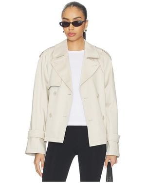 SOIA & KYO Juliette Short Trench Coat - Natural