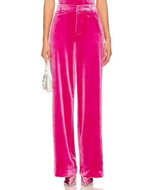 GOOD AMERICAN Velvet Wide Leg Trouser - Pink