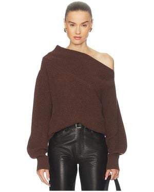 Brochu Walker Hart Off Shoulder Pullover - Brown