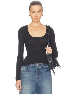 GRLFRND Scoop Neck Long Sleeve Tee - Black