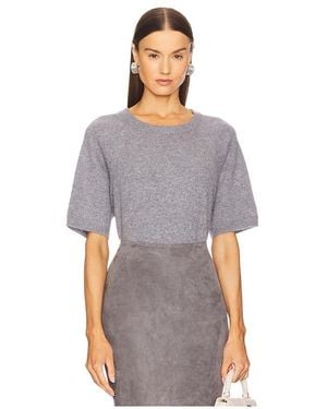 SPRWMN Short Sleeve Raglan Knit Top - Gray