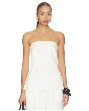 St. Agni Strapless Rouleau Tie Top - White