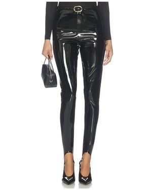 Commando Faux Patent Stirrup Legging - Black