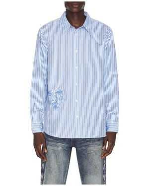 Kidsuper Striped Face Button Up - Blue