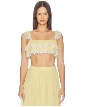 Hemant & Nandita Ruffle Top - Natural