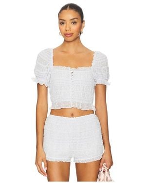 MAJORELLE Olivia Top En Color Bebe Azul Talla (También En M, S, Xl, Xs, Xxs) - Blanco