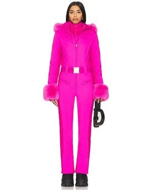 Goldbergh Angele Softshell Ski Suit With Fur Cuffs - Pink