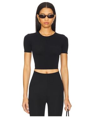 Commando Ballet Body Cropped Crewneck Tee - Black