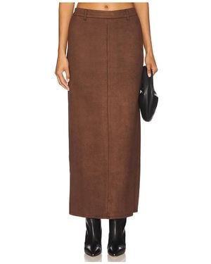 ALL THE WAYS Bailey Faux Suede Skirt - Brown