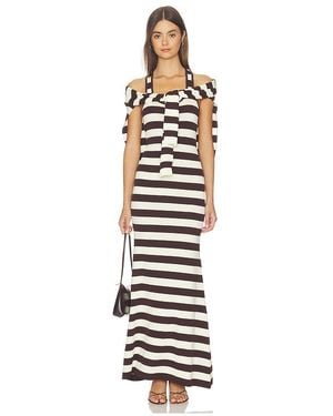 Monse Back Knot Knitted Maxi Dress - White