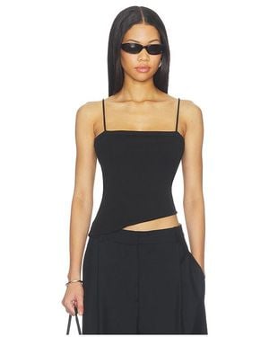 St. Agni Organic Cotton Square Neck Cami Top - Black