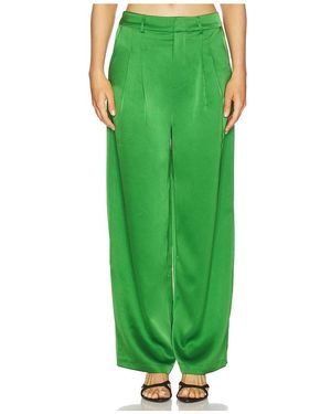 Susana Monaco Satin Pleated Pant - Green