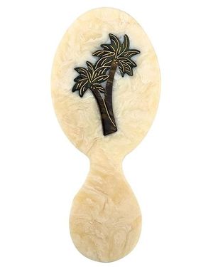 Solar Eclipse Brocha Protagonista Con Bolso De Palmeras Pintado A Mano Hand-Painted Palm Trees Handbag Hero Brush En Color Multi Talla - Blanco