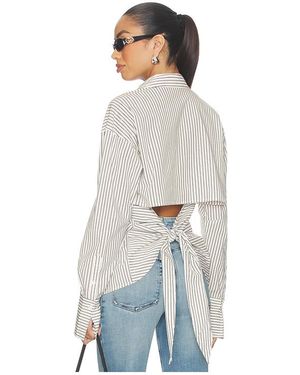 GOOD AMERICAN Poplin Tie Back Shirt - White