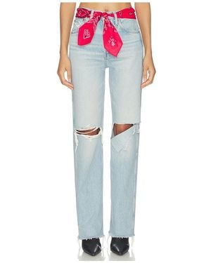RE/DONE 90S High Rise Loose With Bandana Wide Leg Jeans - Blue