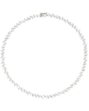 Shashi Pear Diamond Tennis Necklace - White