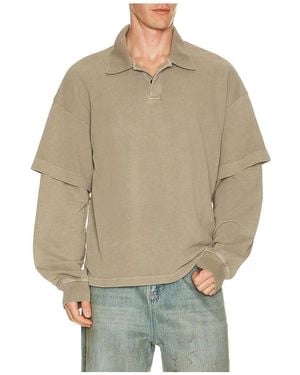 Agolde Curren Double Sleeve Polo - Blue