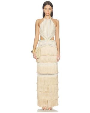 PATBO Petal Fringe Long Dress - Natural
