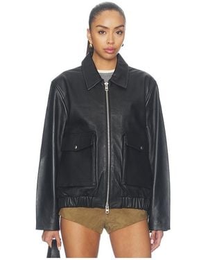 Citizens of Humanity Zip Front Bomber Jacket - Black