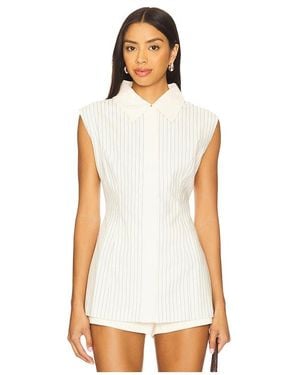 YELLOW THE LABEL Anni Linen Top - White