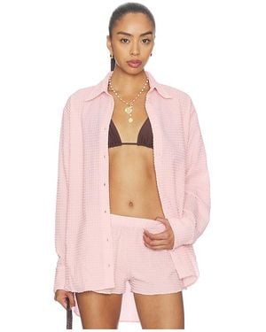 Hunza G Oversized T-Shirt Resort Shirt - Pink