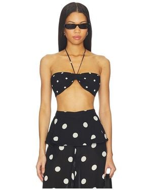 Adriana Degreas Polka Dot Bandeau Top - Black