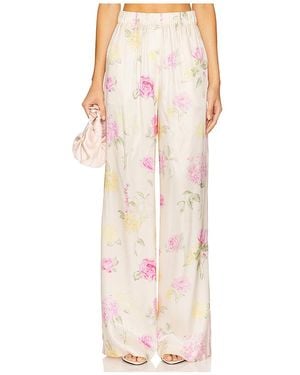 LoveShackFancy Pantalón Helia En Color Cream,Rose Talla (También En M, S, Xs) - Neutro