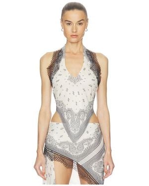 HAELO Split Bandana Top - White