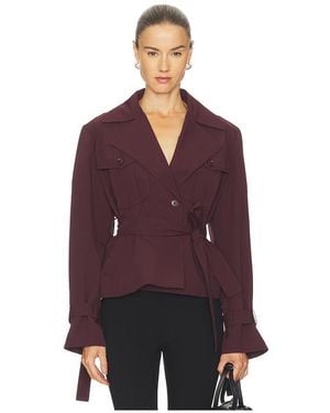 Lamarque Quinn Cropped Trench Coat - Purple