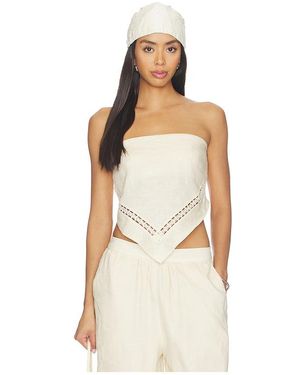 Jonathan Simkhai Lahni Linen Lace Top - Natural