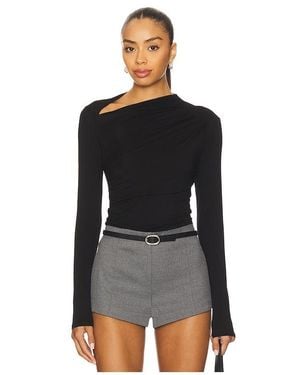 Enza Costa Fluid Jersey Slash Top - Black