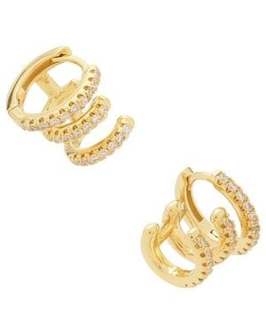 Shashi Katerina Triple Pave Earring - Metallic