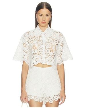 PATBO Gal Embroidery Top - White
