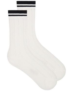 Stems Socken Lattice Knit Crew - Weiß