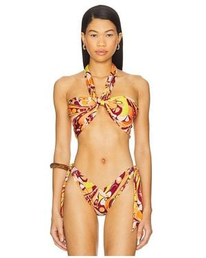 Free People X Free-Est Printed Jodie Convertible Bikini Top - Orange