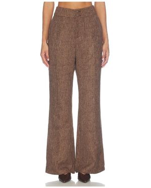 Odd Muse Tweed Tailored Pants - Brown